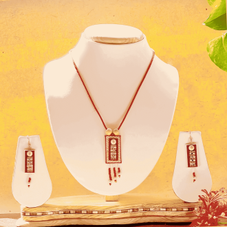 Zarah Jute  Pendant Earring Set