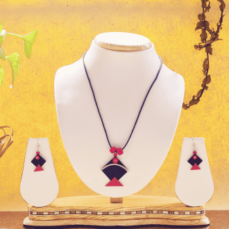 Skylark Jute Pendant Earring Set