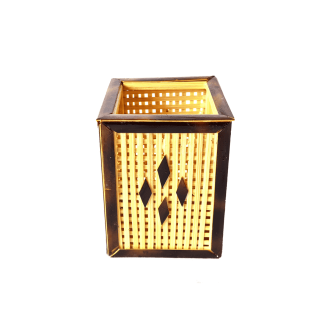 Bamboo Pen Holder Stand Diamond Motif