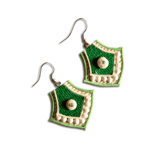 Flora Green Jute Earrings