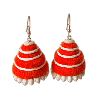 Orange Jute Earrings  for Women