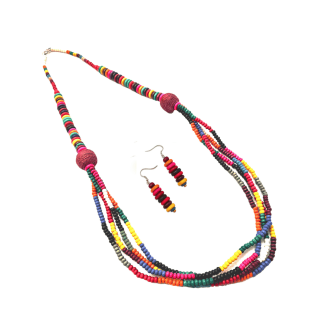 Rainbow Necklace Earring Set