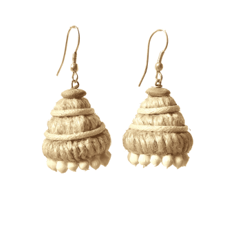 Jute Natural color jhumkas medium